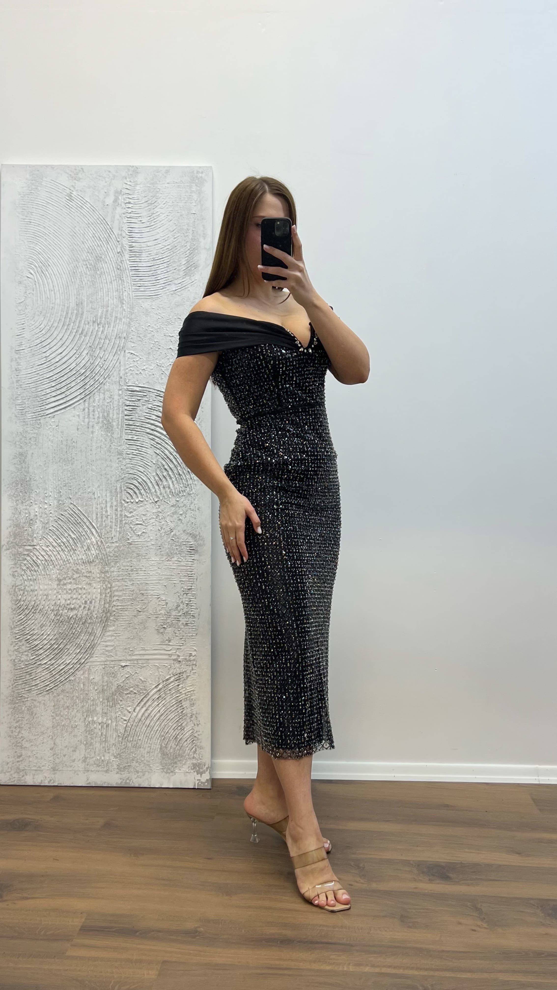 Strapless Embroidered Plus Size Evening Dress