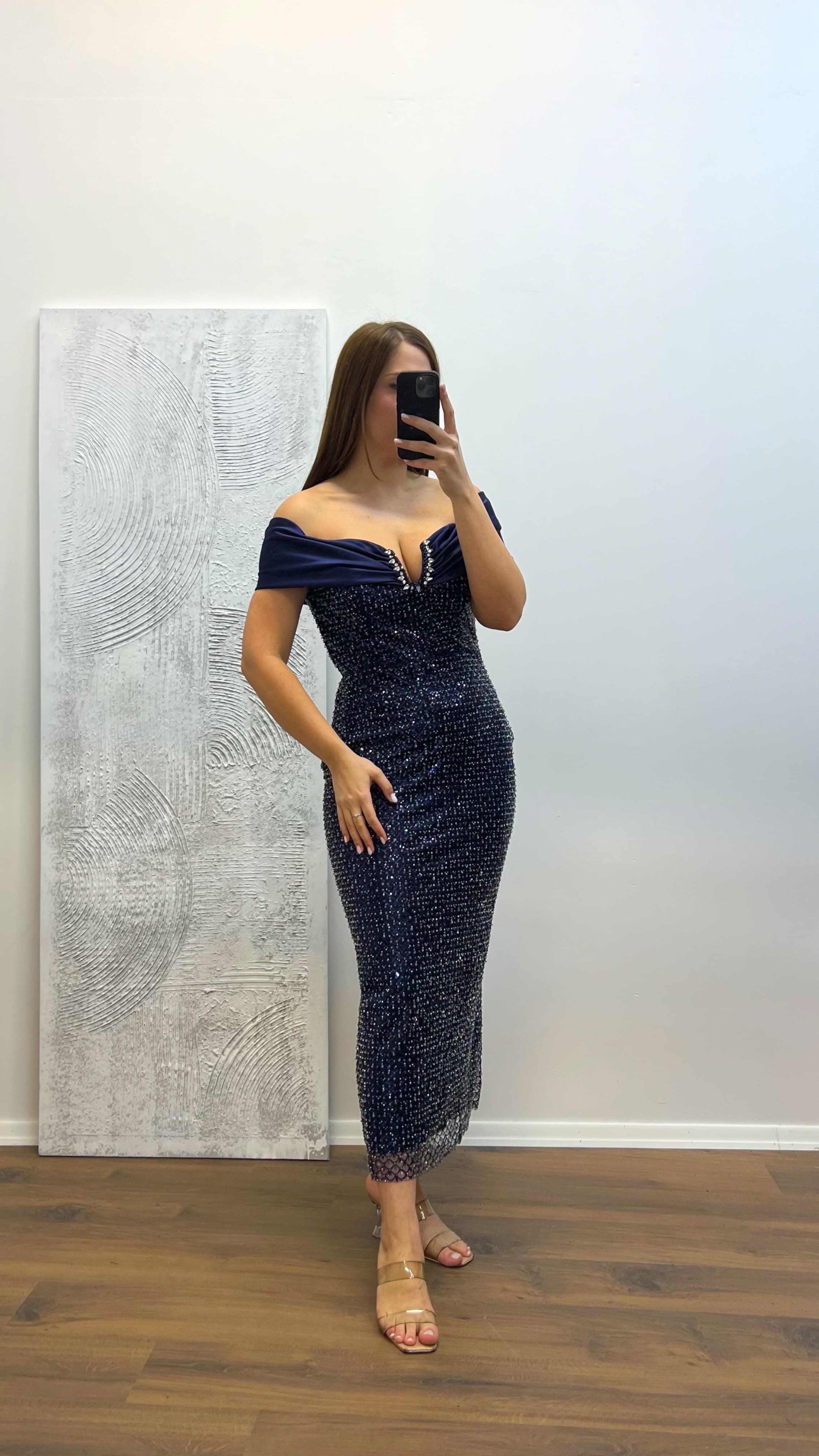 Strapless Embroidered Plus Size Evening Dress