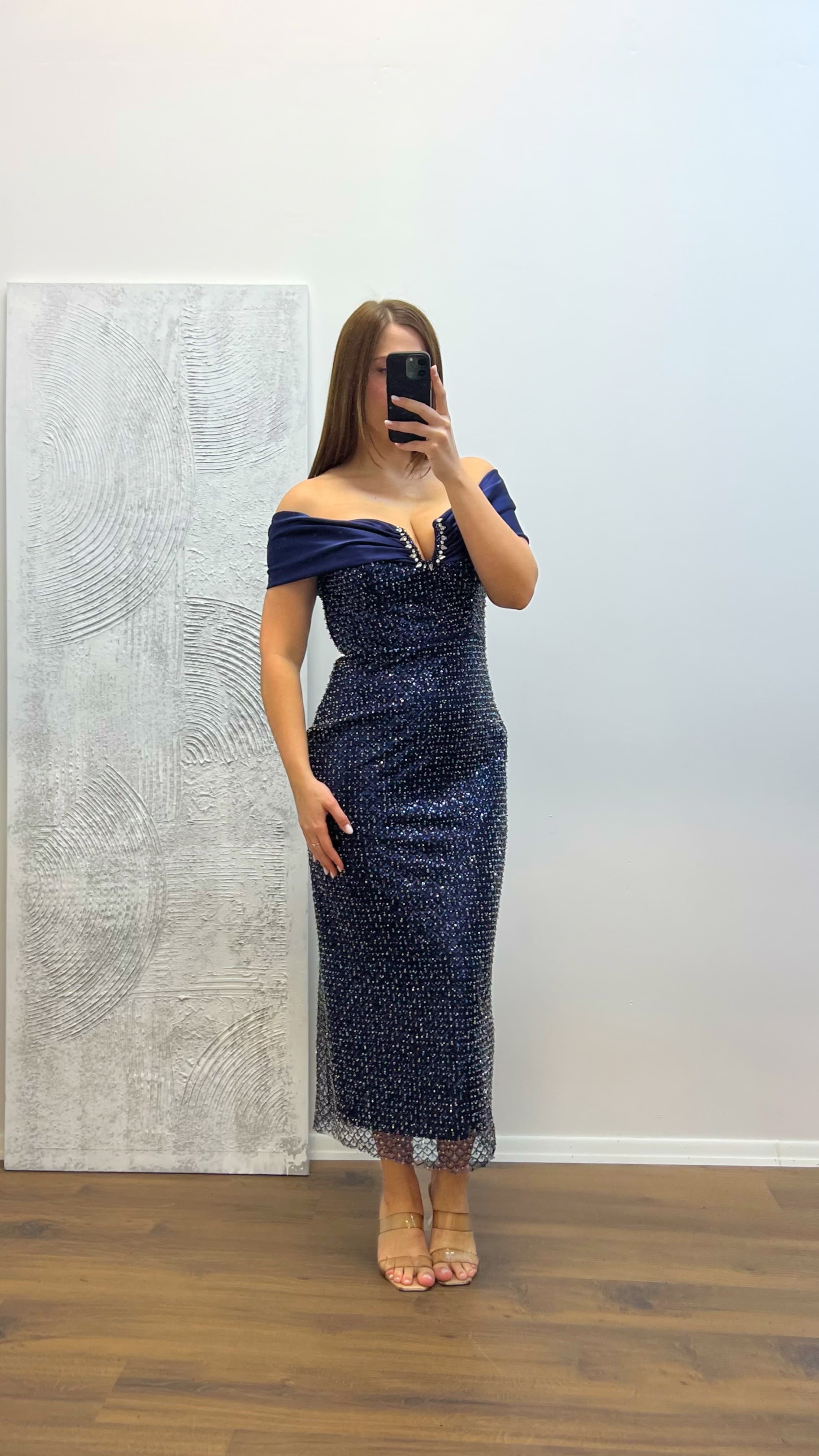 Strapless Embroidered Plus Size Evening Dress