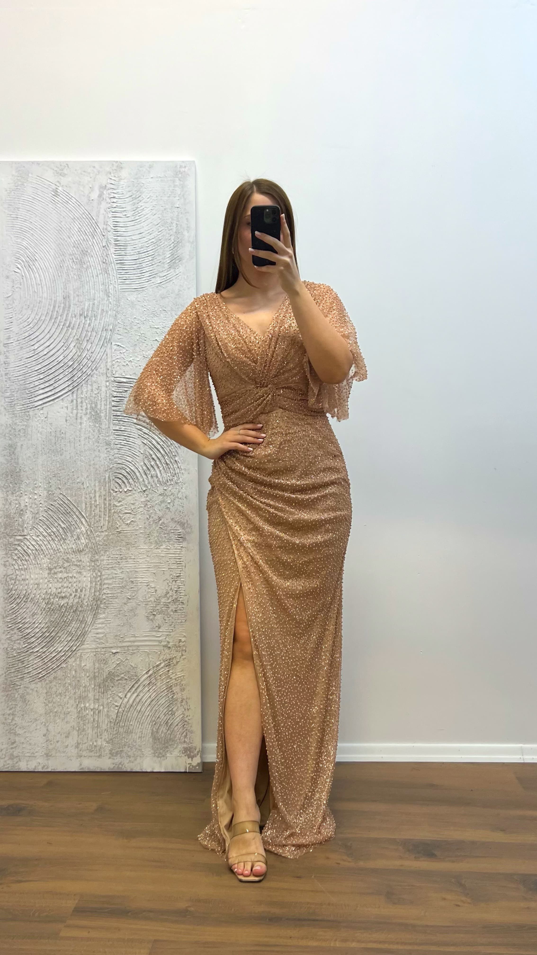 Beaded Plus Size Evening Dress