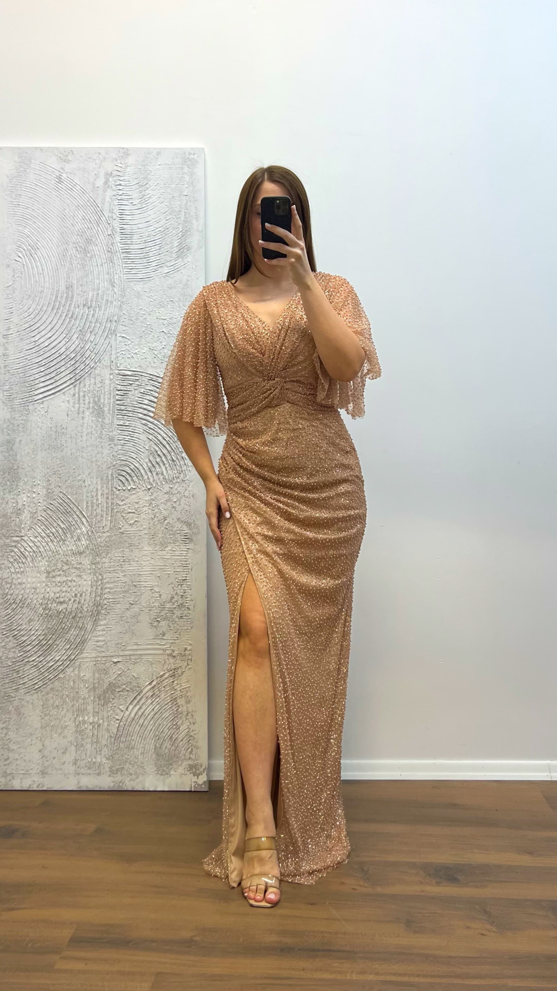 Beaded Plus Size Evening Dress