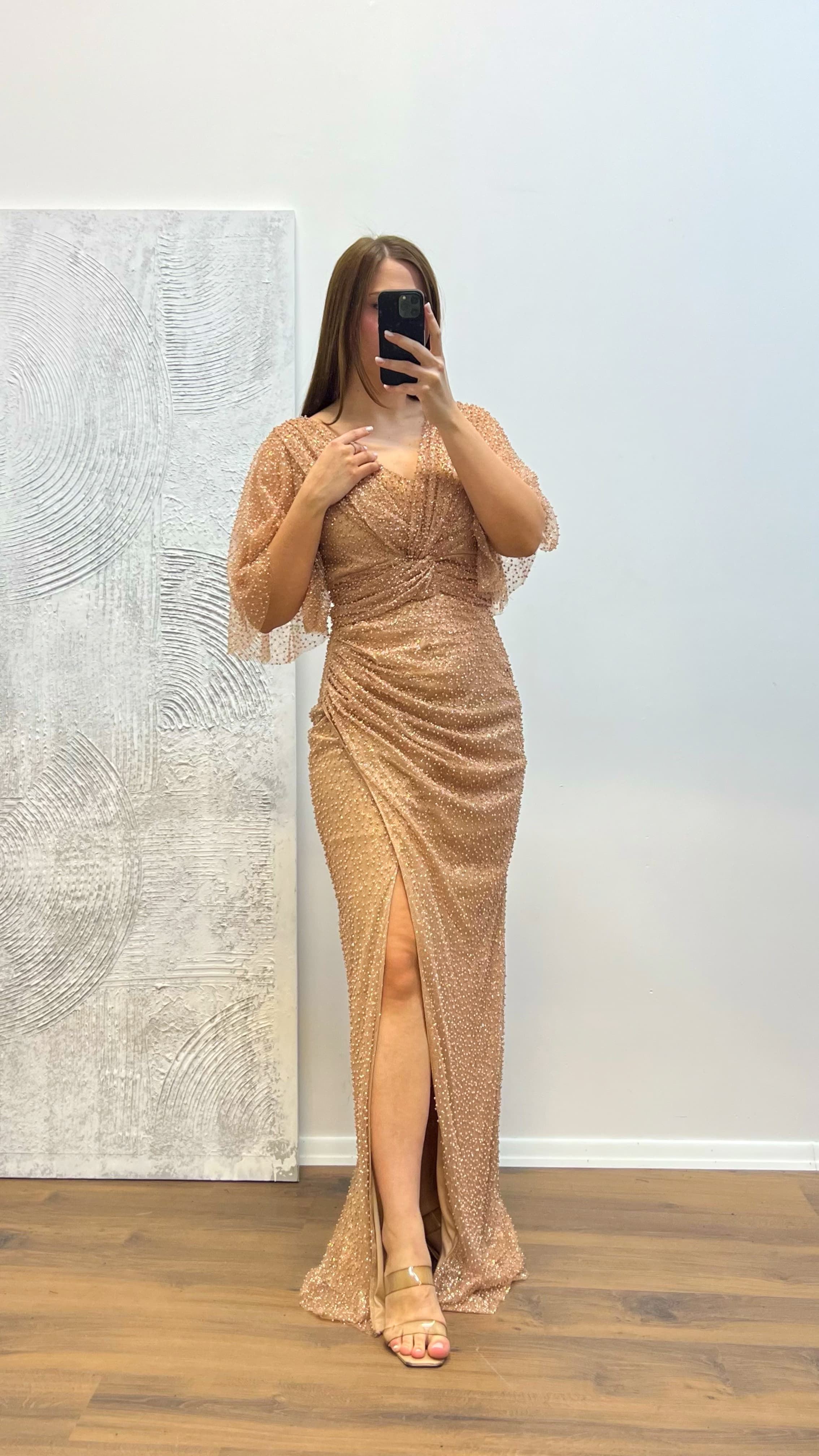 Beaded Plus Size Evening Dress