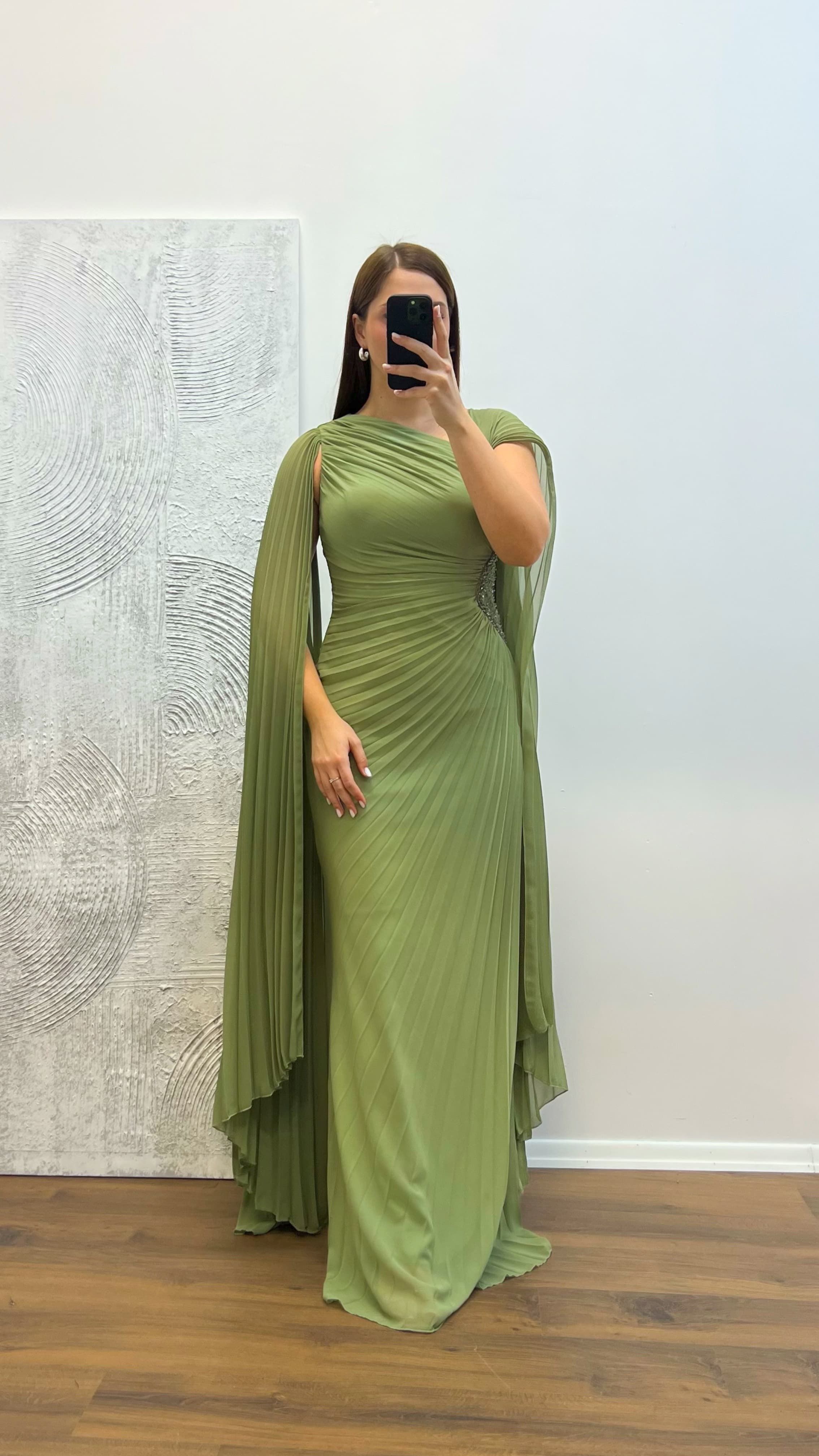 Waist Embroidered Plus Size Evening Dress