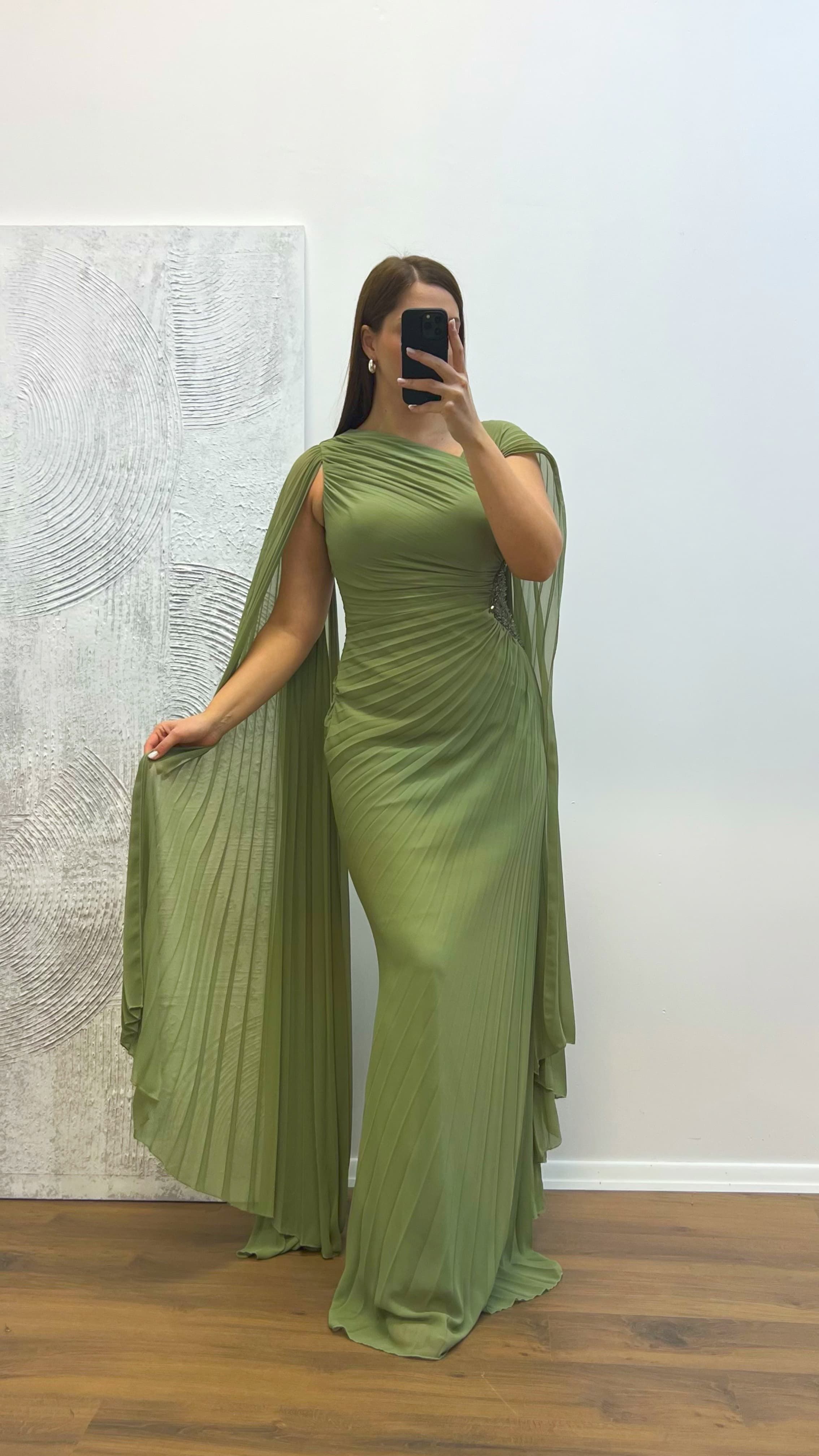 Waist Embroidered Plus Size Evening Dress