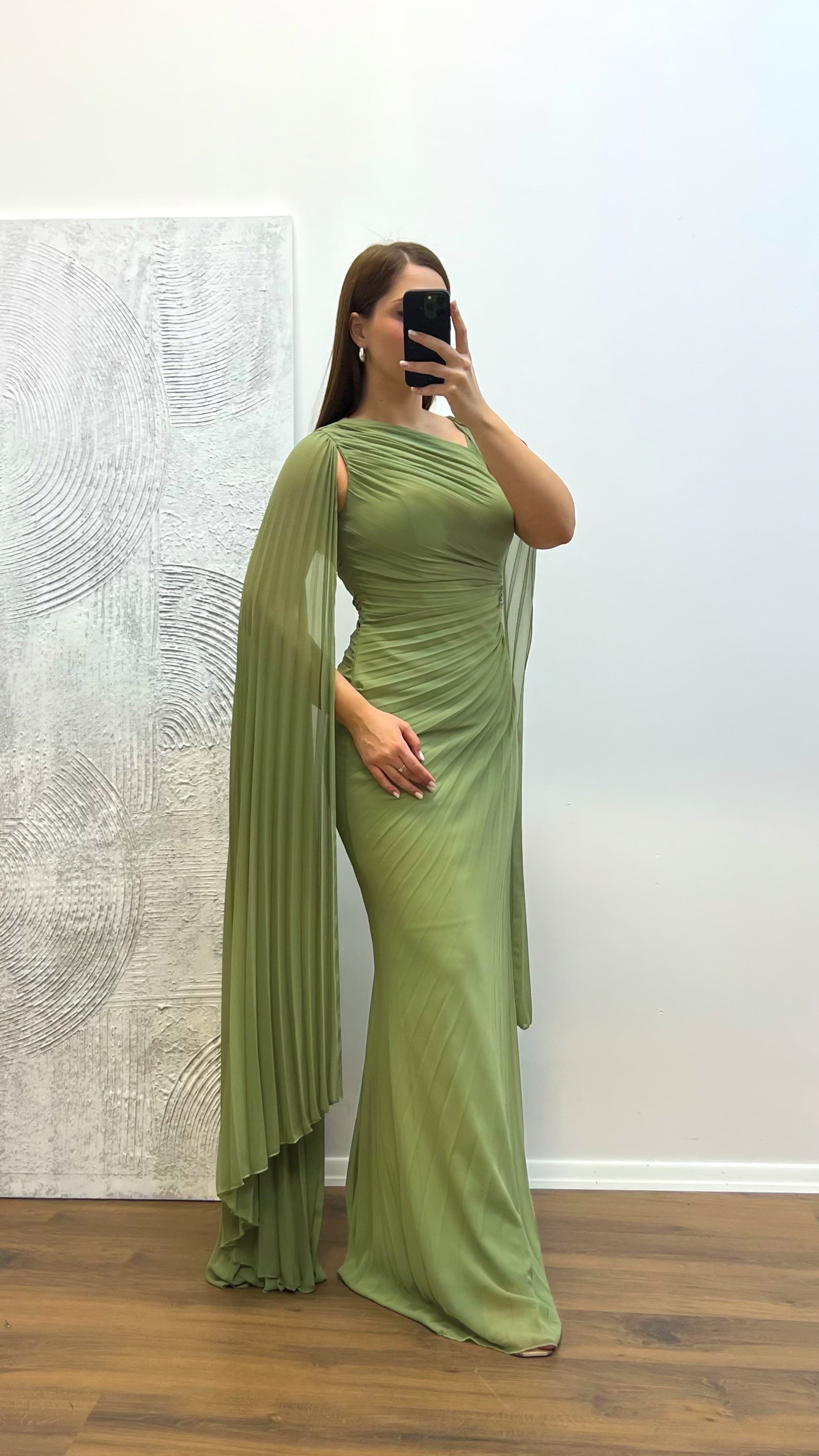 Waist Embroidered Plus Size Evening Dress
