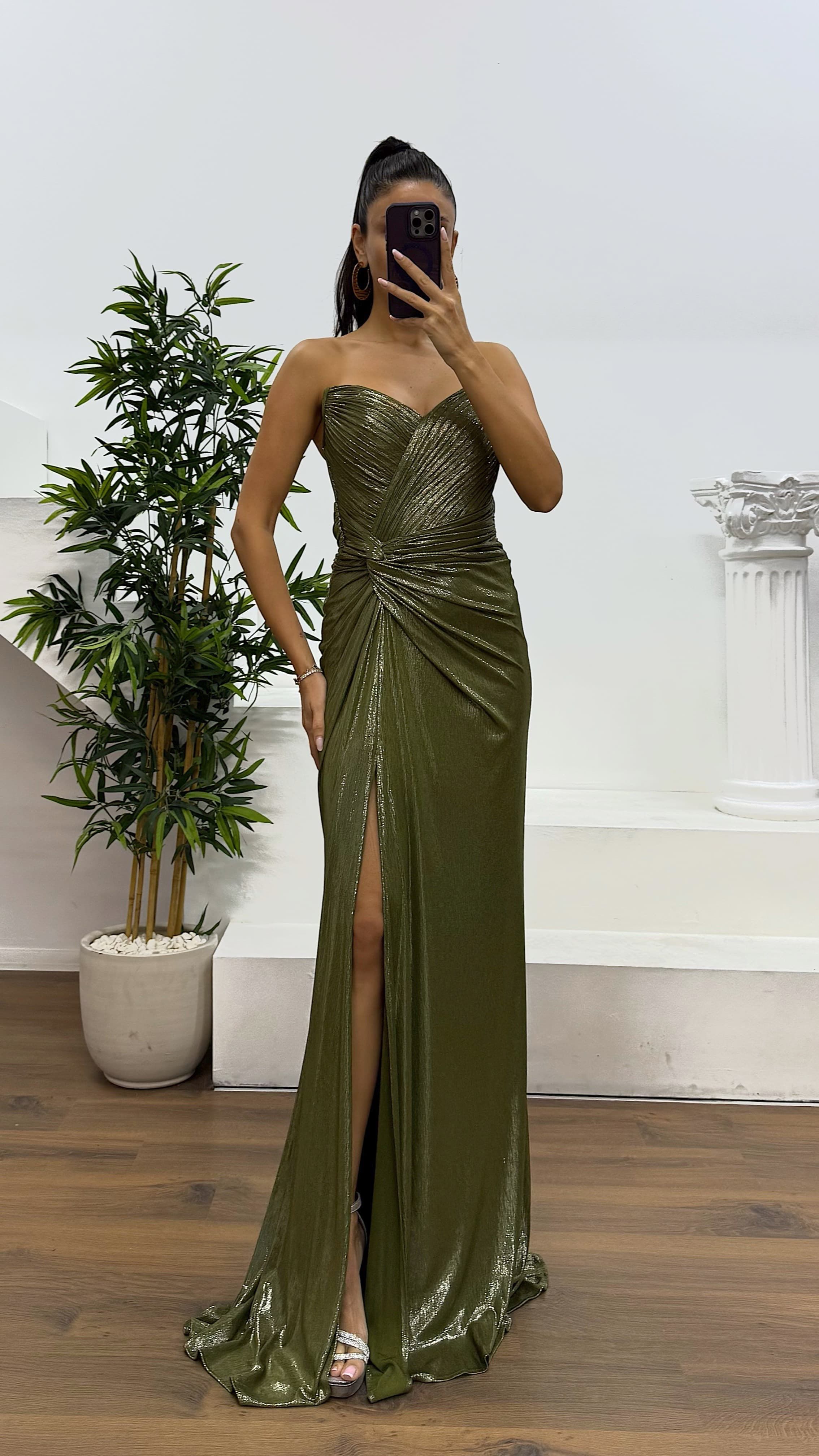 Strapless Back Detail Evening Dress