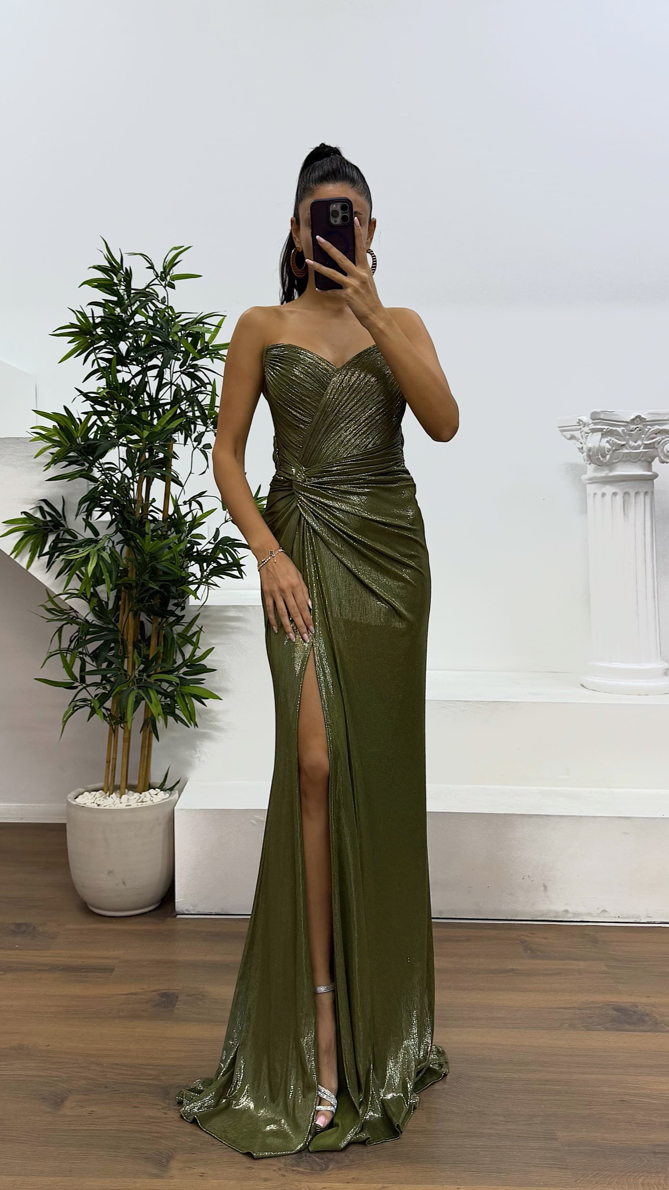 Strapless Back Detail Evening Dress