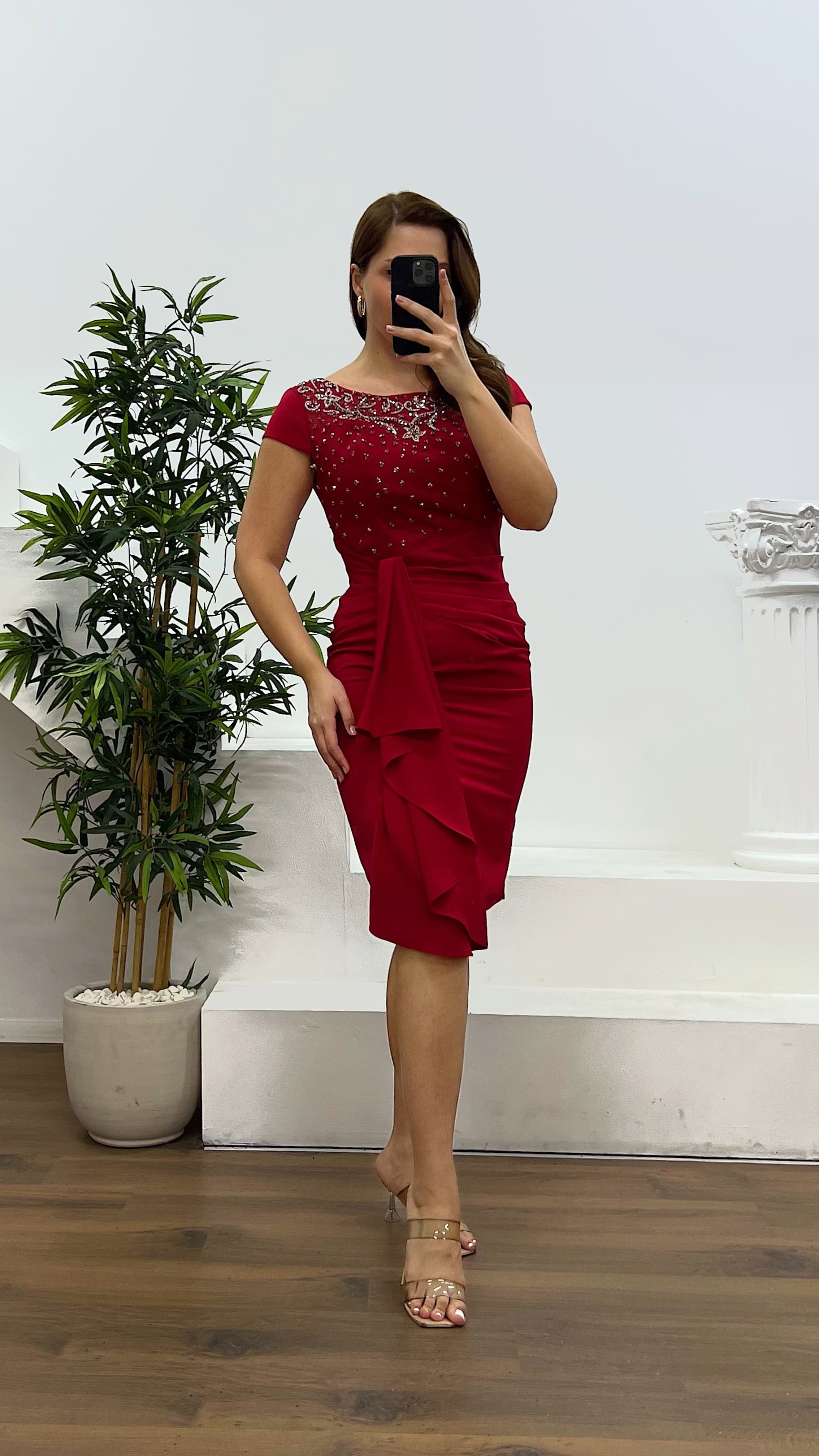 Walloon Midi Evening Dress