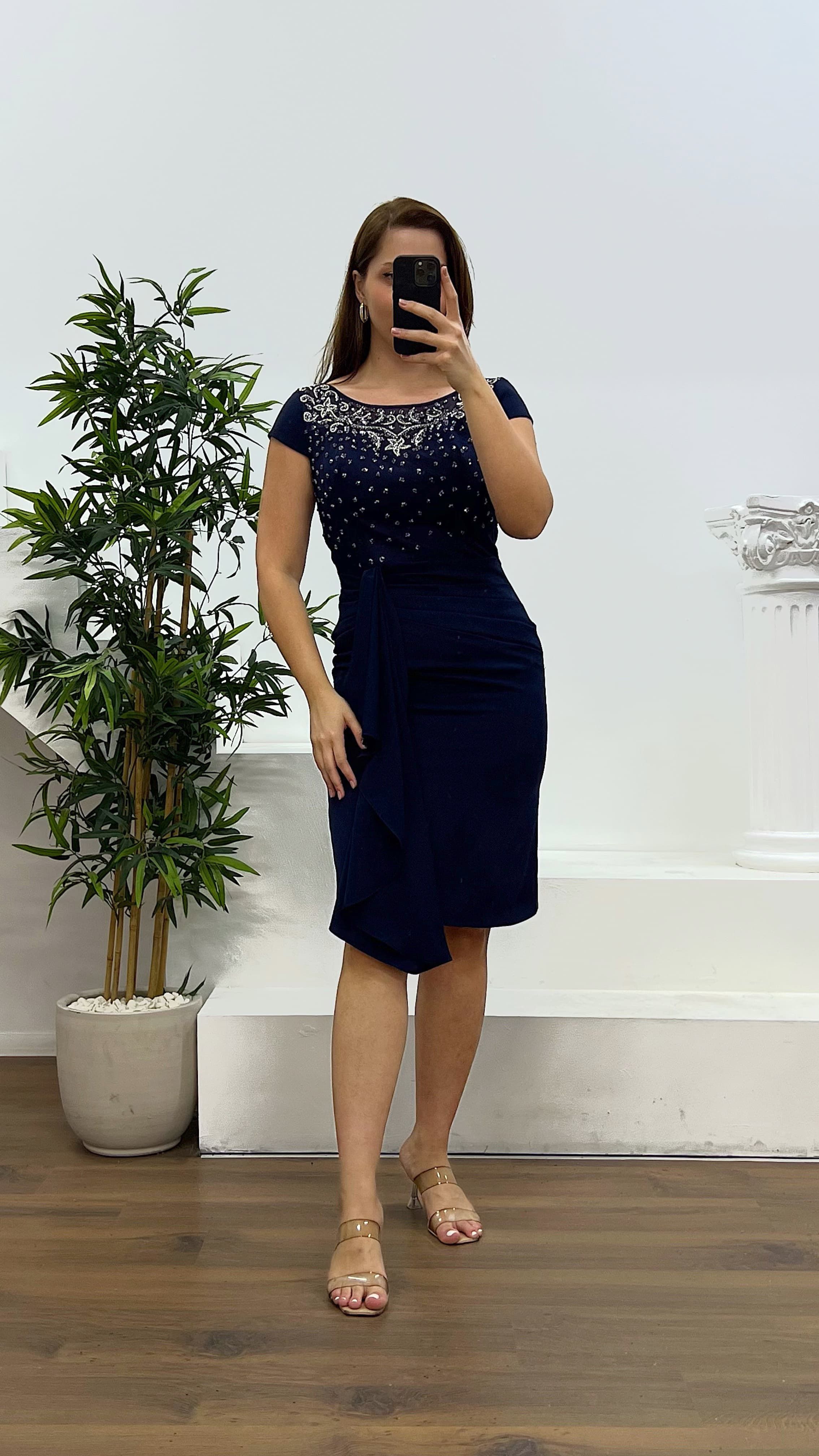 Walloon Midi Evening Dress