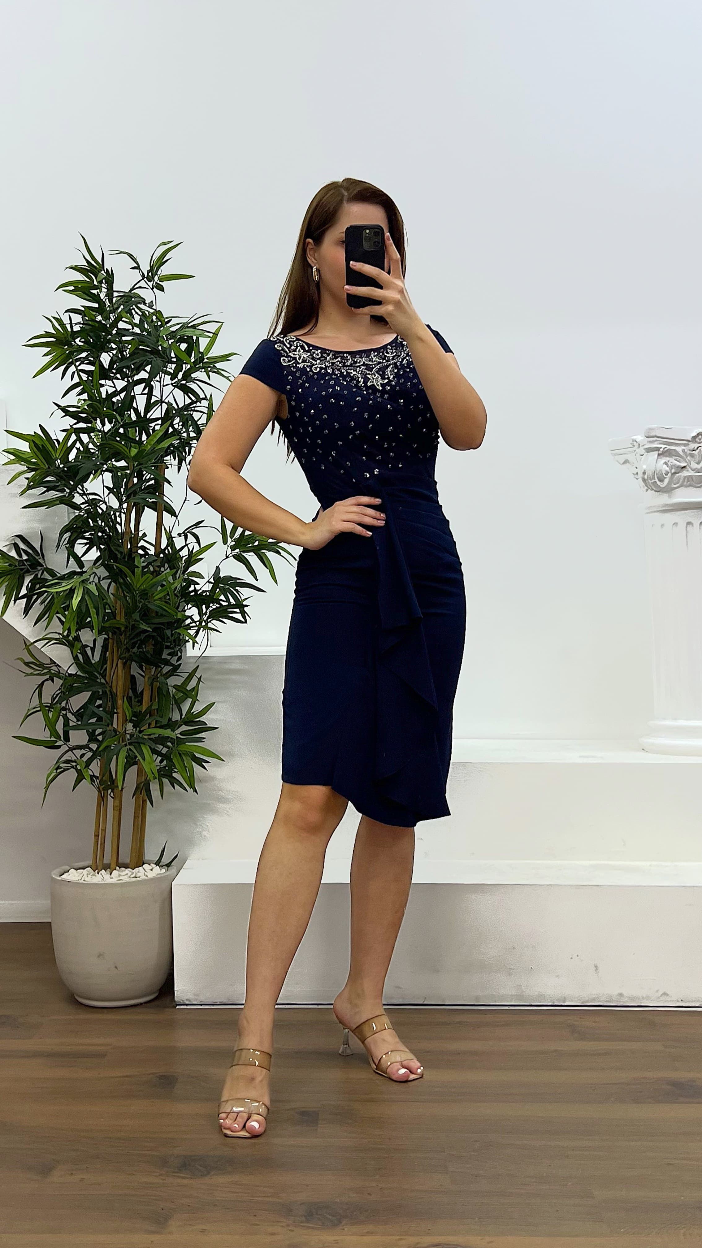 Walloon Midi Evening Dress