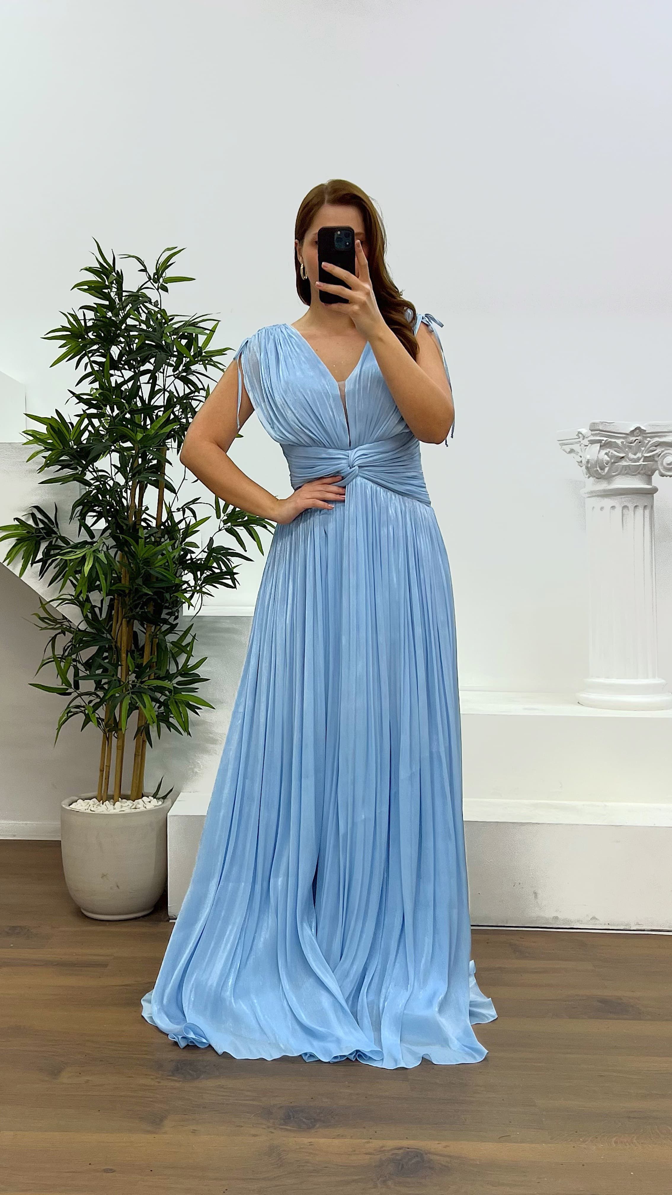 Strappy Pleated Plus Size Evening Dress
