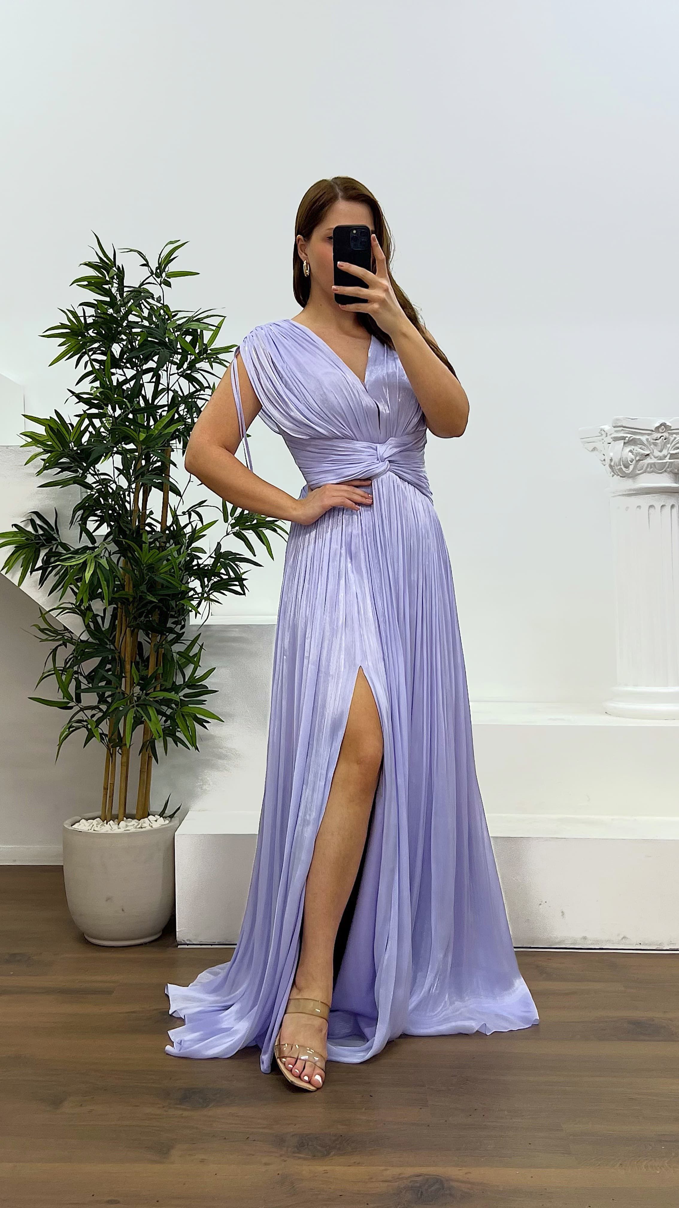 Strappy Pleated Plus Size Evening Dress