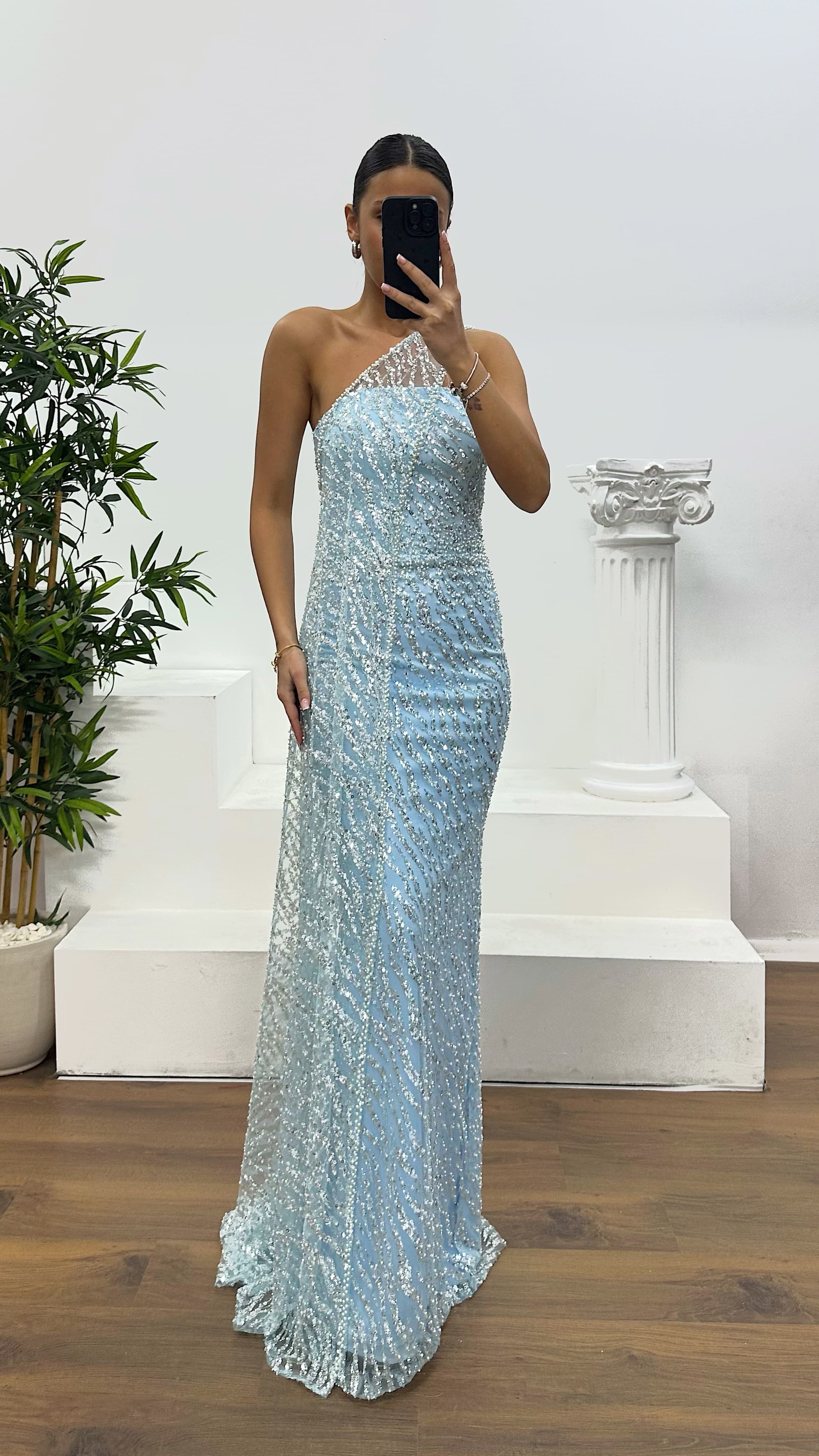 Strapless Cape Evening Dress