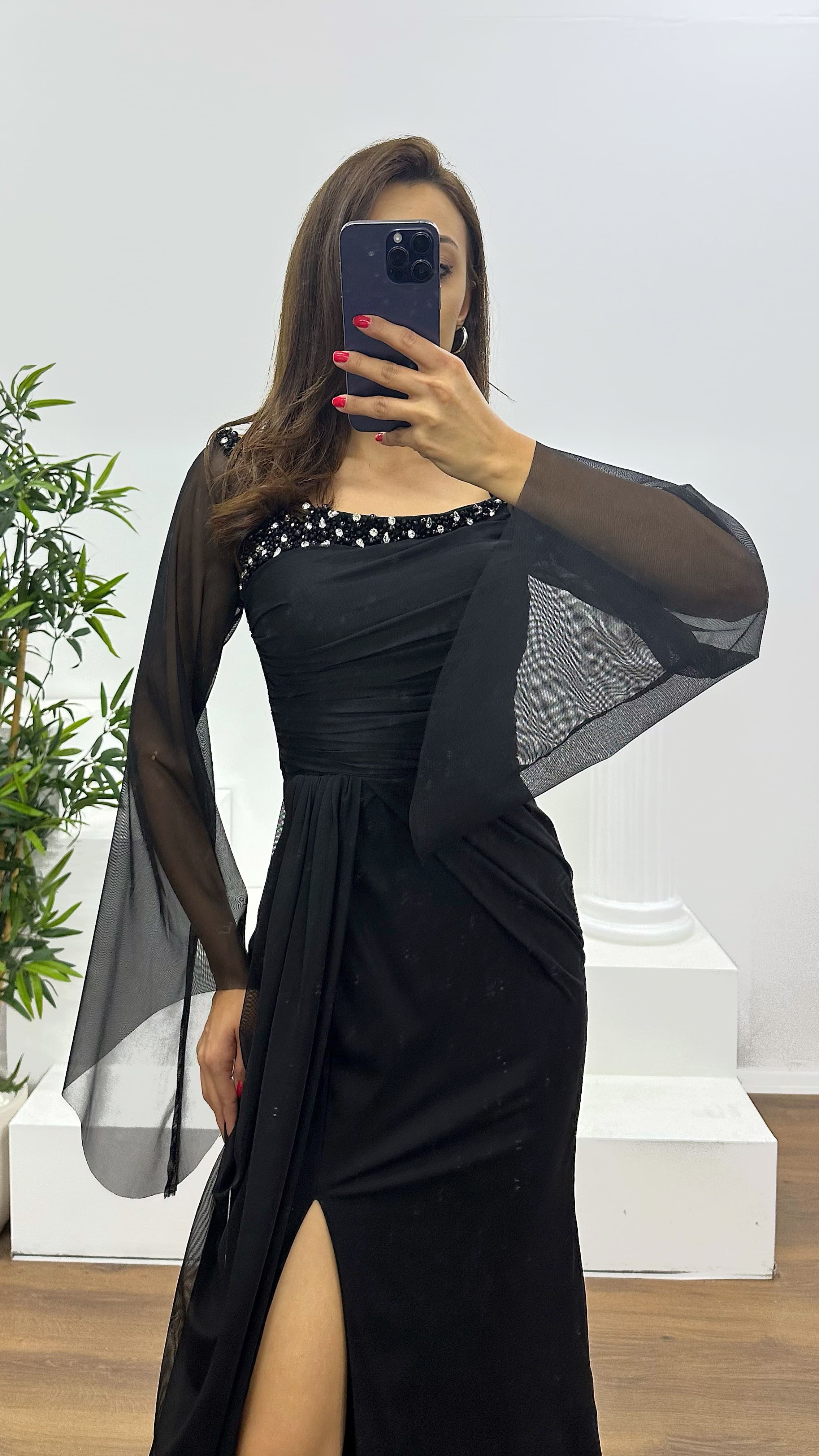 Boat Neck Evening Dress