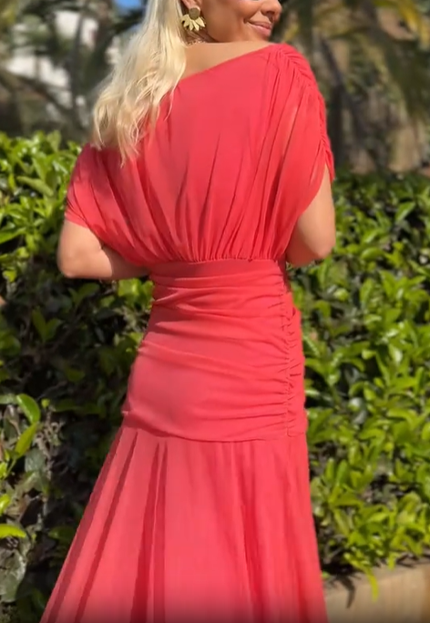 Ethereal Whisper Bright Red Dress