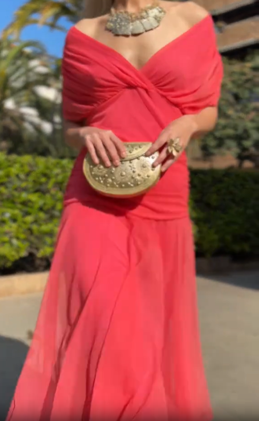 Ethereal Whisper Bright Red Dress