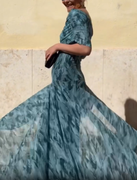 One-Shoulder Ruched Chiffon Mermaid Maxi Dress