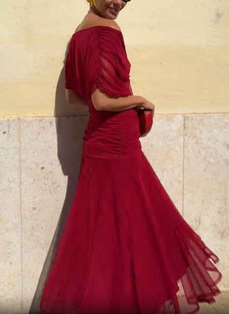 Ethereal Whisper Burgundy Dress