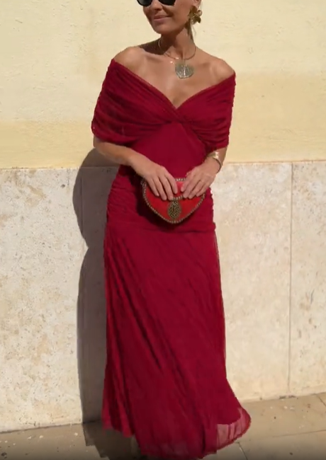 Ethereal Whisper Burgundy Dress