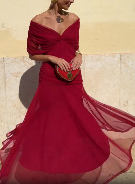 Ethereal Whisper Burgundy Dress