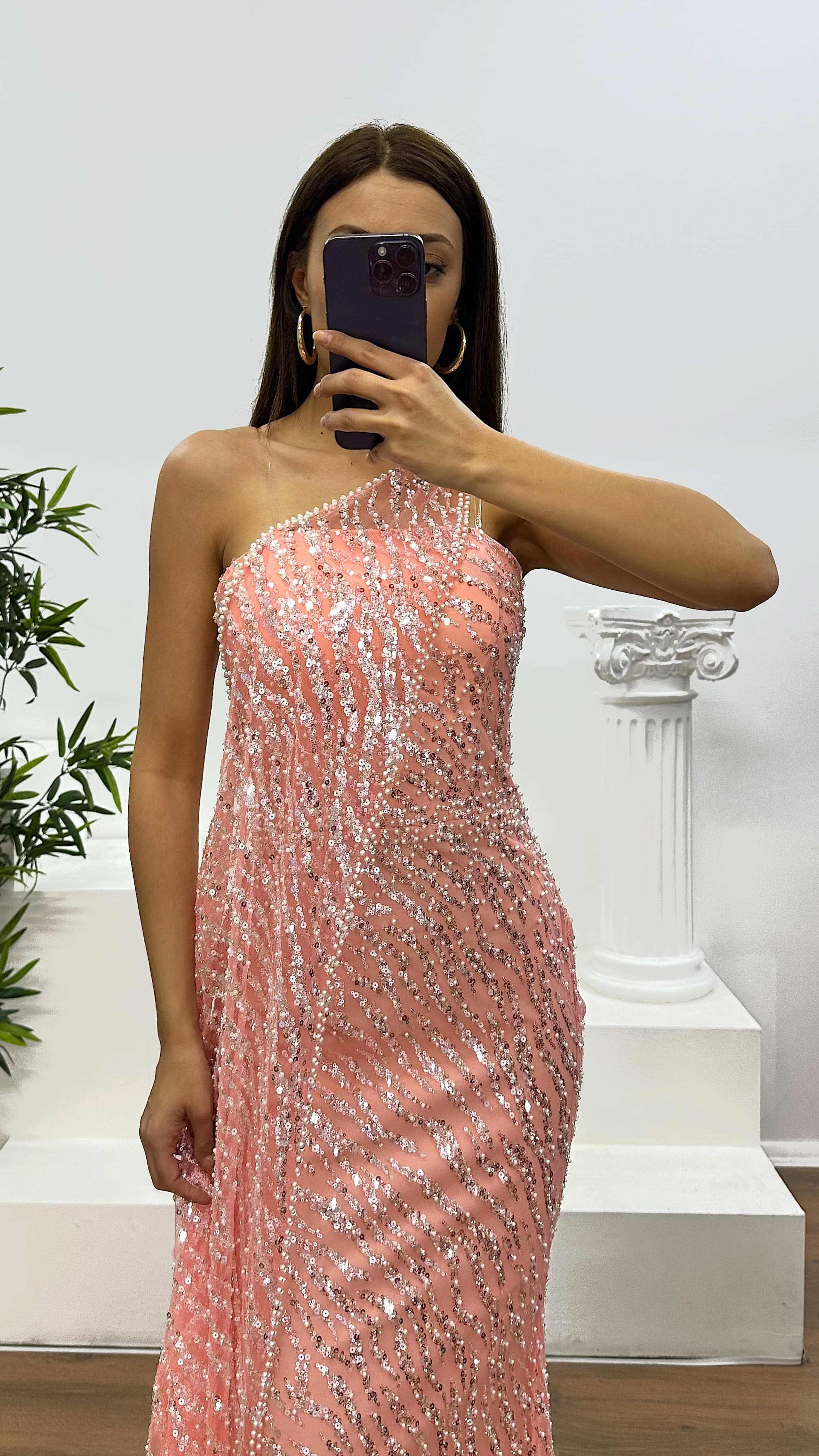 Strapless Cape Evening Dress
