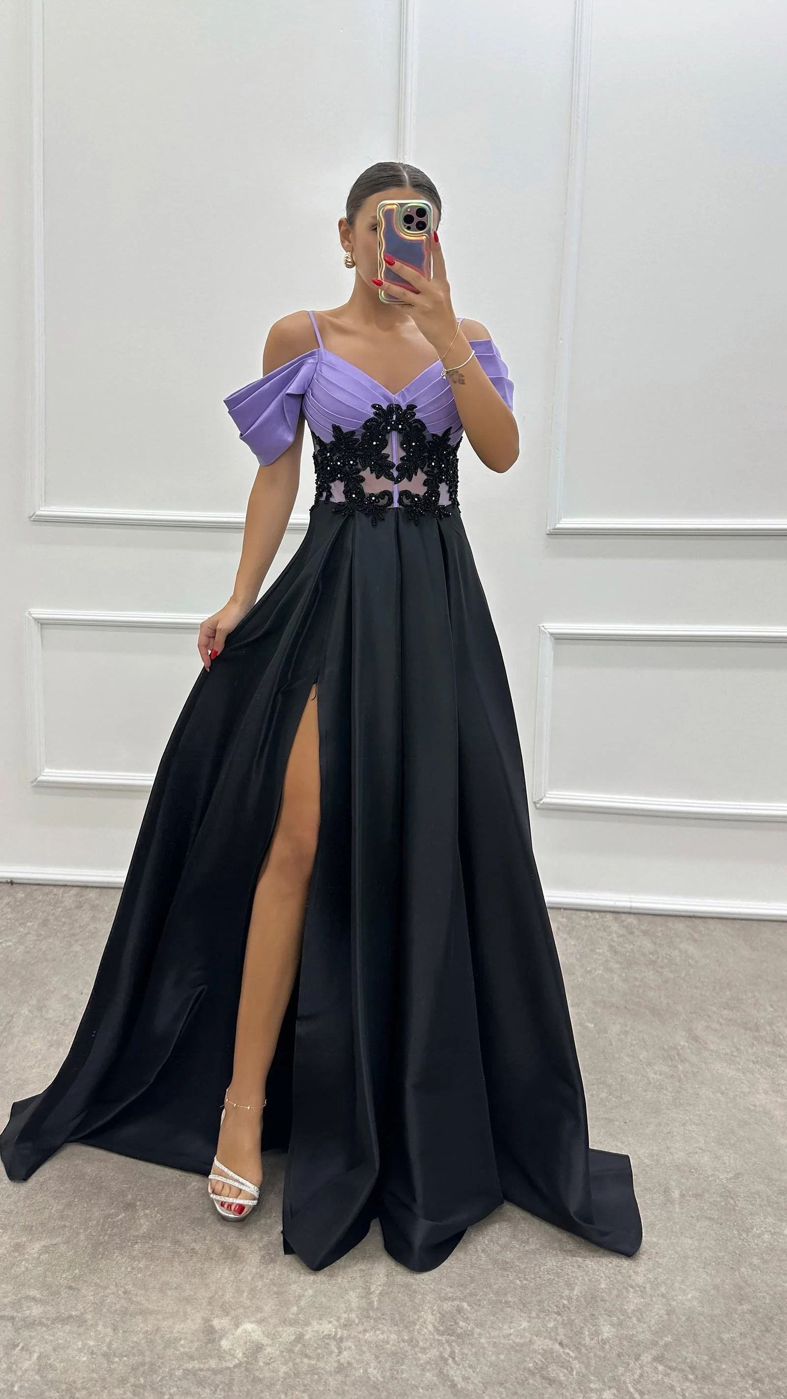 Rope Strap Sheer Waist Detailed Evening Dress