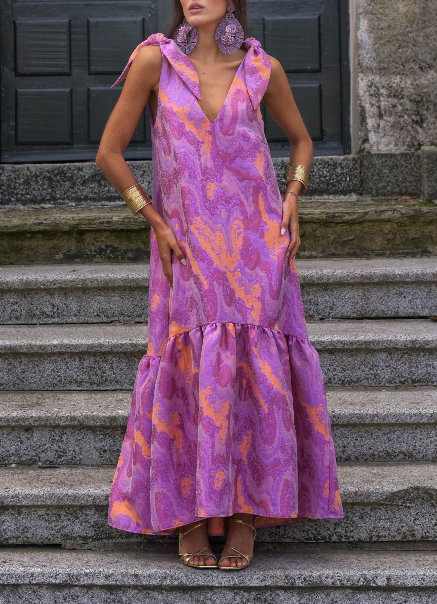 Ethereal Marbling Sleeveless Dress