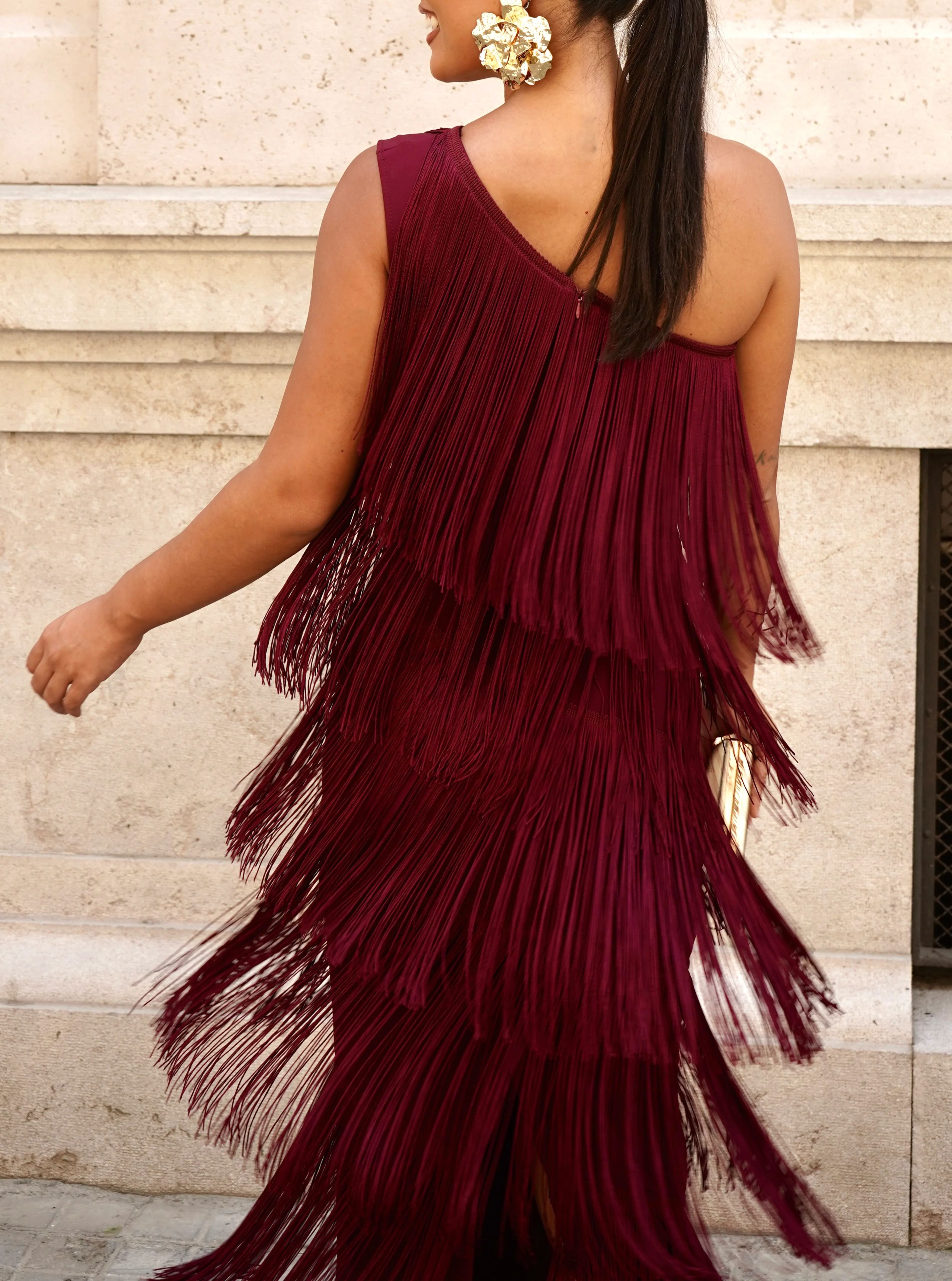 Burgundy Caribbean Dress