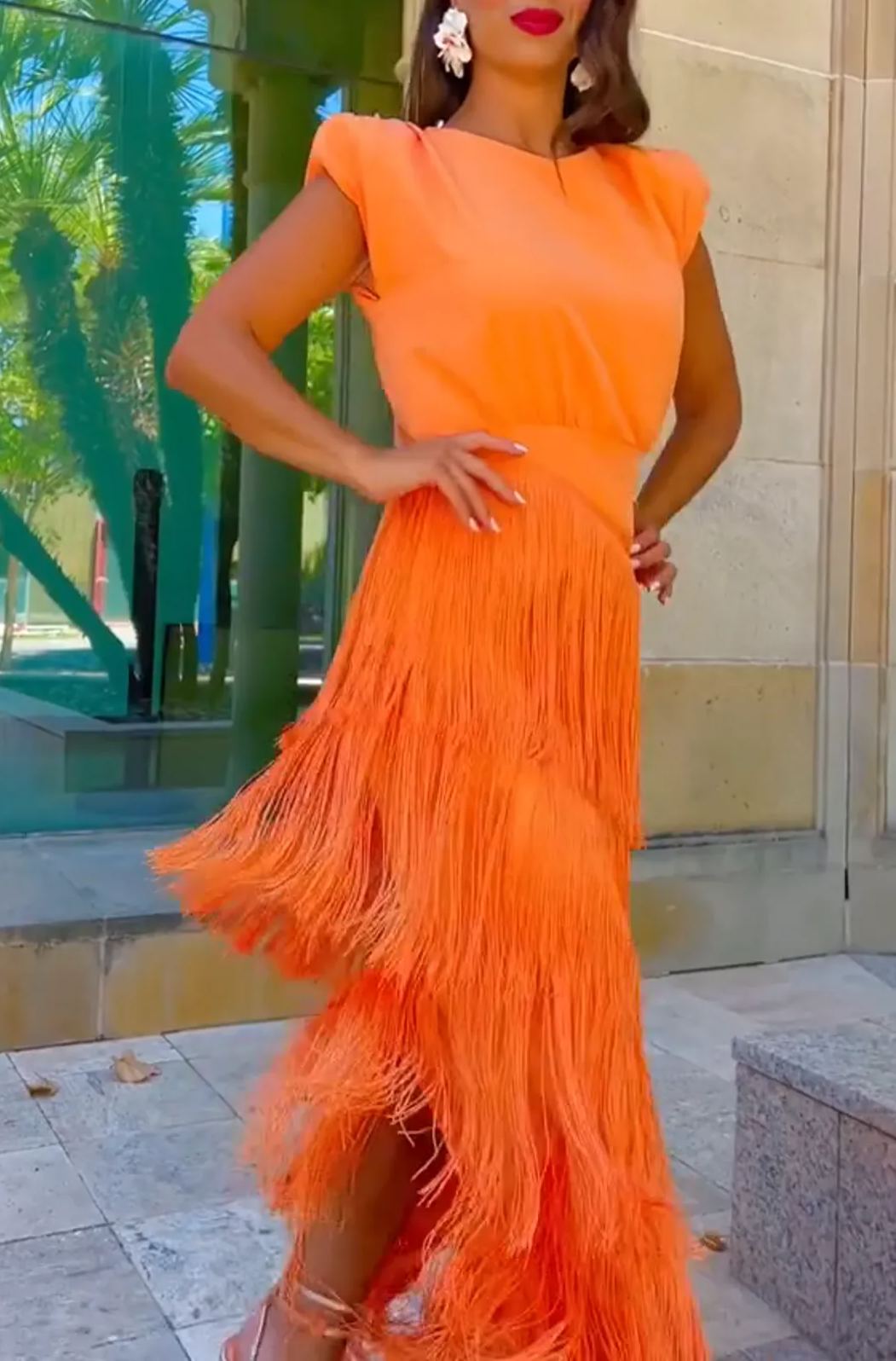 Triana Orange Dress