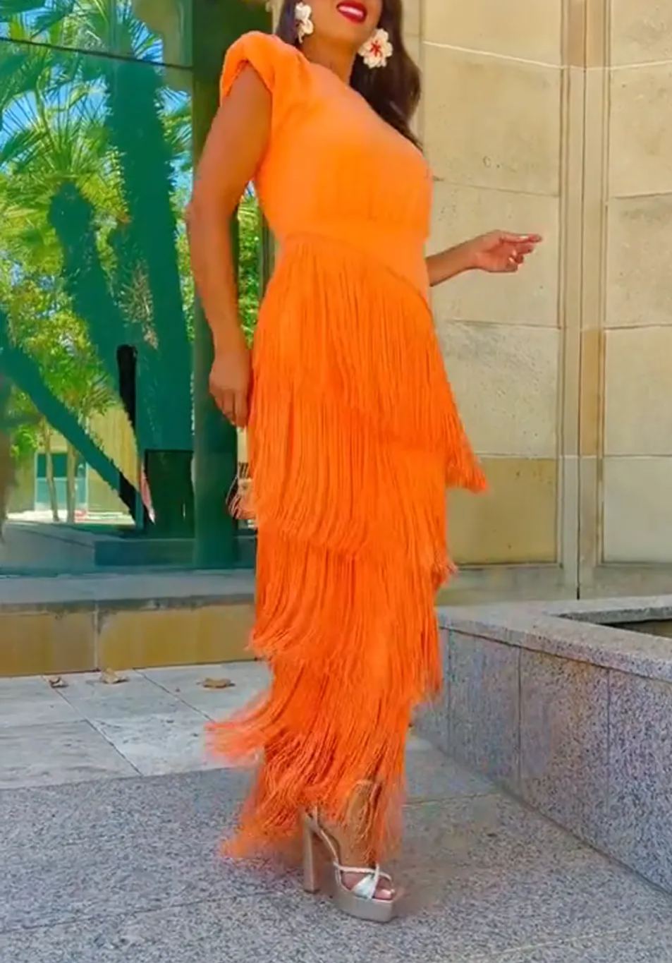 Triana Orange Dress