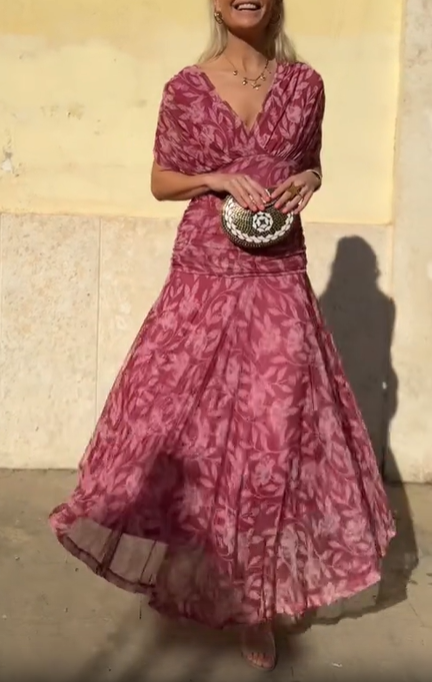 Off-shoulder floral dress