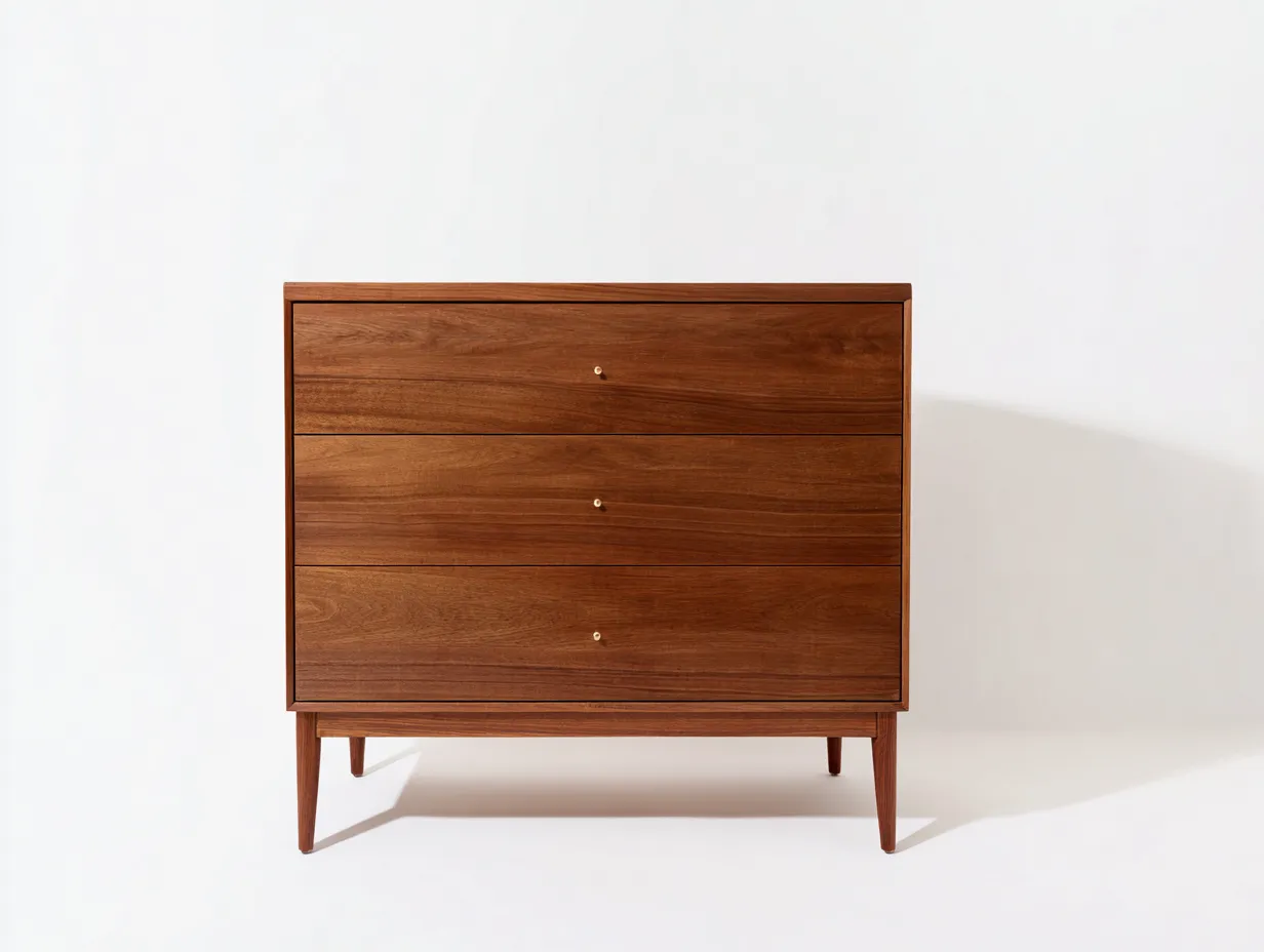 Kommode mit Schubladen-Holz-90x44x88 cm-Nussbraun-Mid-Century-Stil-Homiuphub