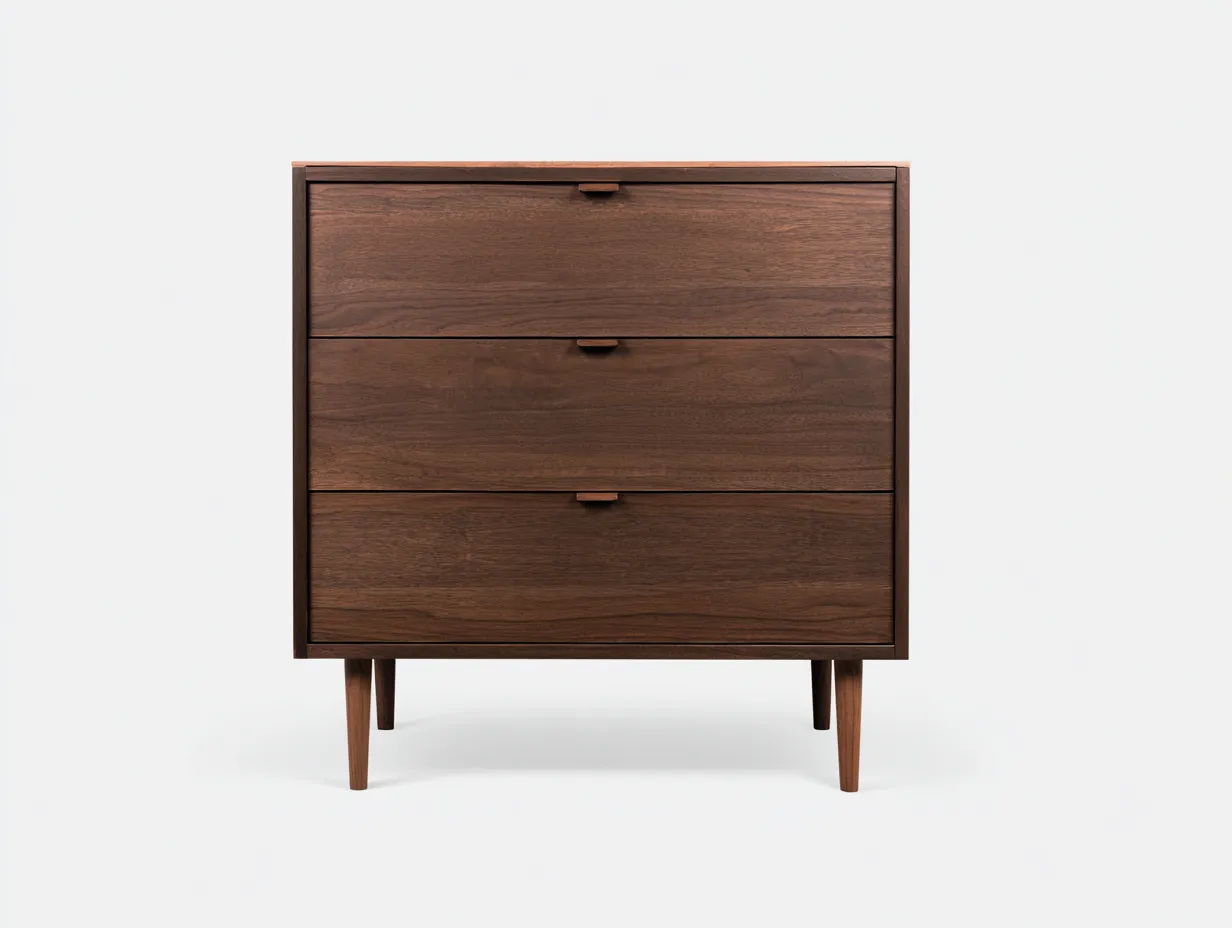 Kommode mit Schubladen-Holz-78x45x92 cm-Nussbraun-Mid-Century-Stil-Homiuphub