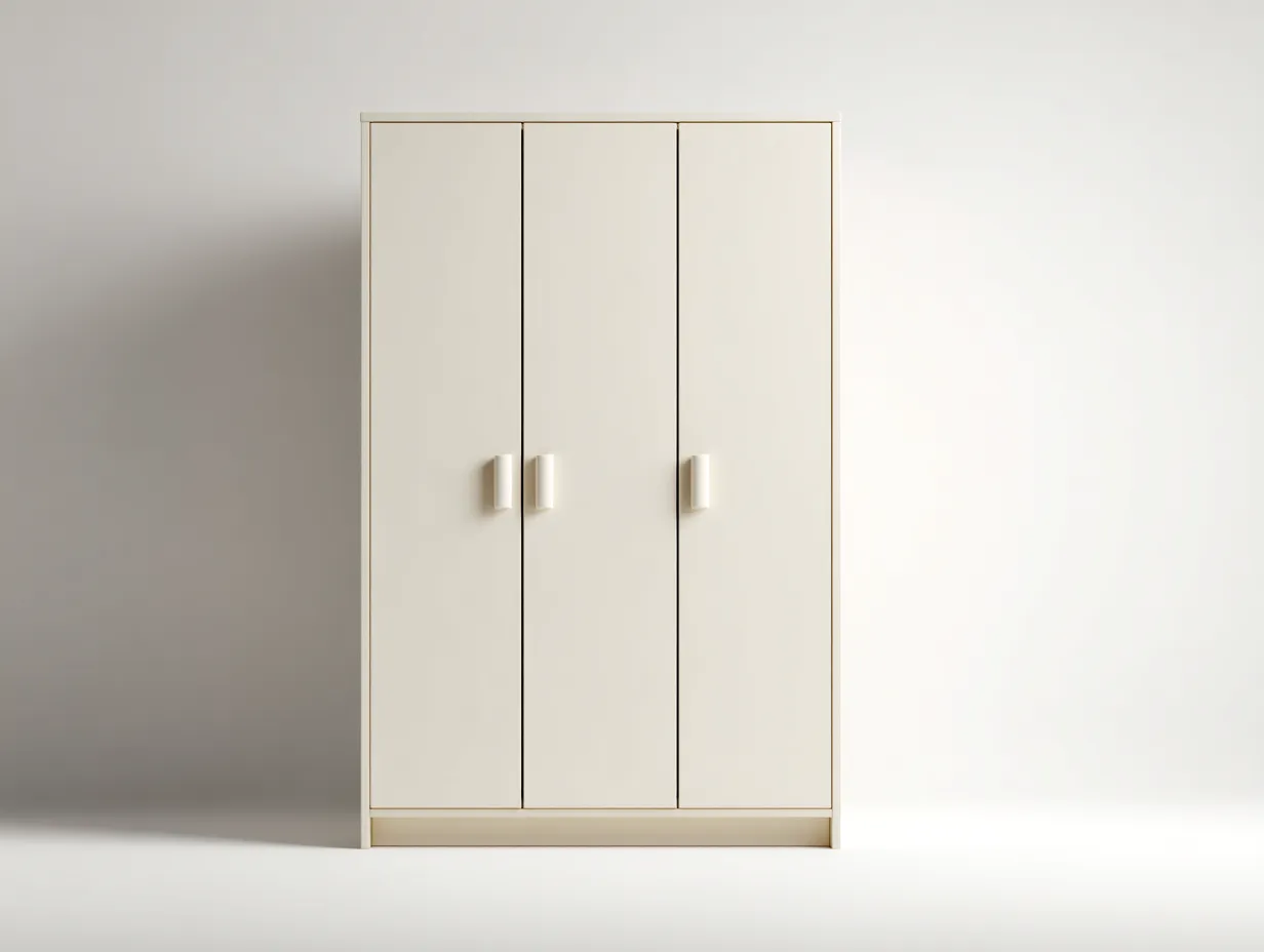 Kleiderschrank - Holzwerkstoff - 136x58x205 cm - Cremeweiß - Modernes Design-Homiuphub