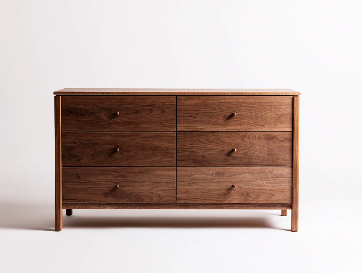 Kommode mit Schubladen-Holz-134x45x82 cm-Nussbraun-Modern-Homiuphub