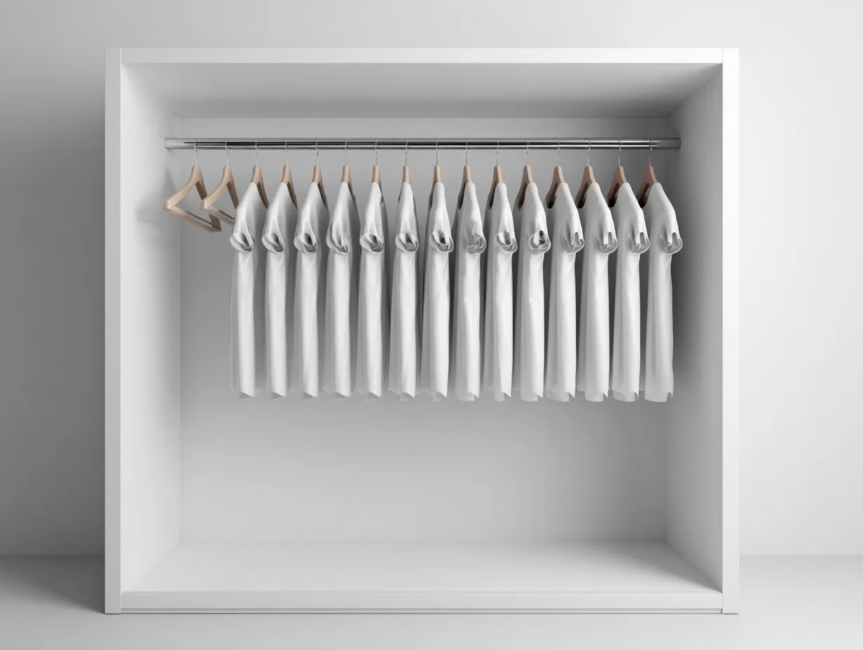 Kleiderschrank - Holzwerkstoff-Metall - 118x54x198 cm - Weiß - Minimalistisches Design-Homiuphub