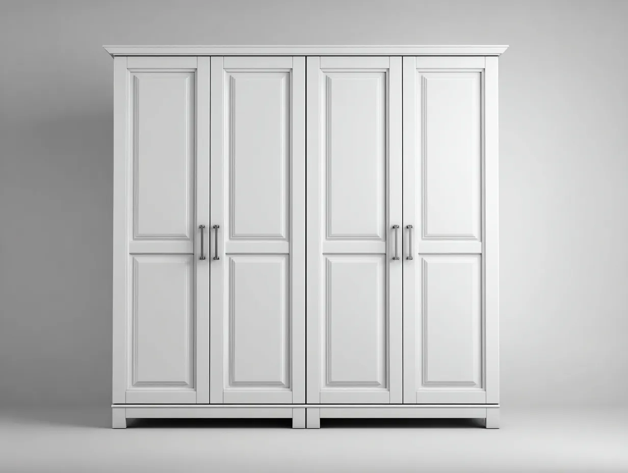 Kleiderschrank - Holzwerkstoff-Metall - 182x60x210 cm - Weiß - Klassisches Design-Homiuphub