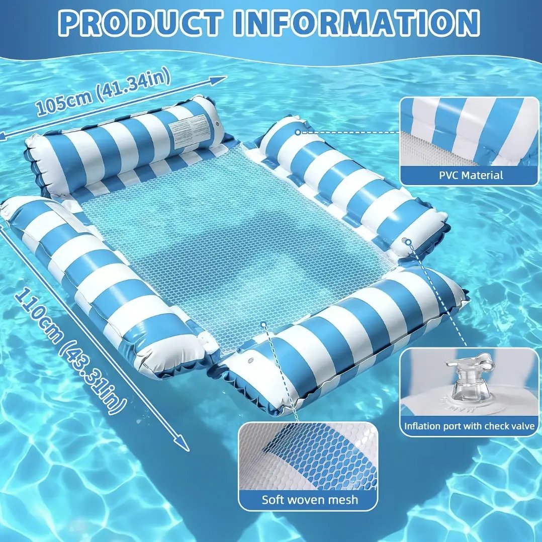 🏊‍♀️Inflatable Adult Pool Float Lounger – Portable Raft for Summer, Relaxing & Travel, Backyard, Lake & Beach Fun
