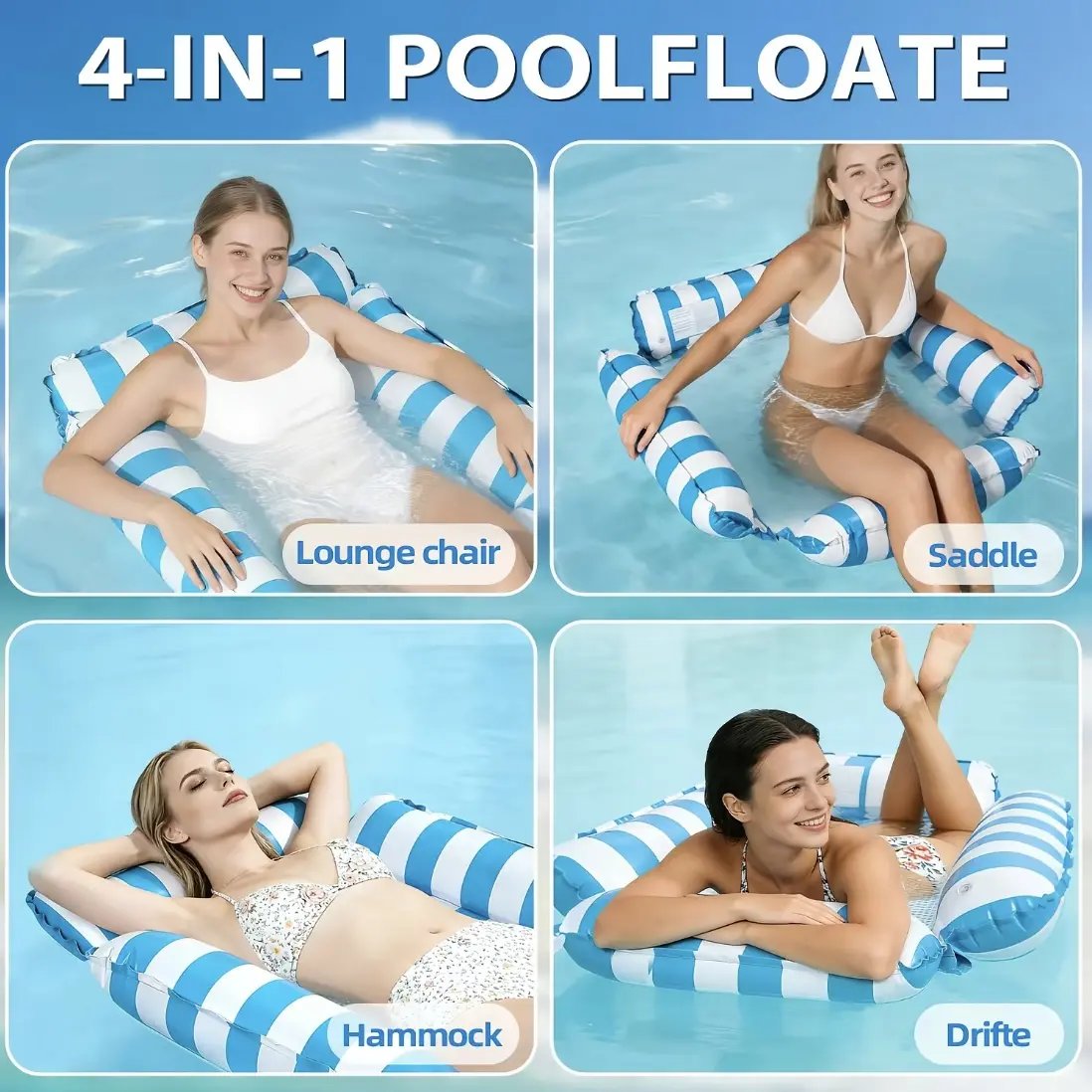 🏊‍♀️Inflatable Adult Pool Float Lounger – Portable Raft for Summer, Relaxing & Travel, Backyard, Lake & Beach Fun
