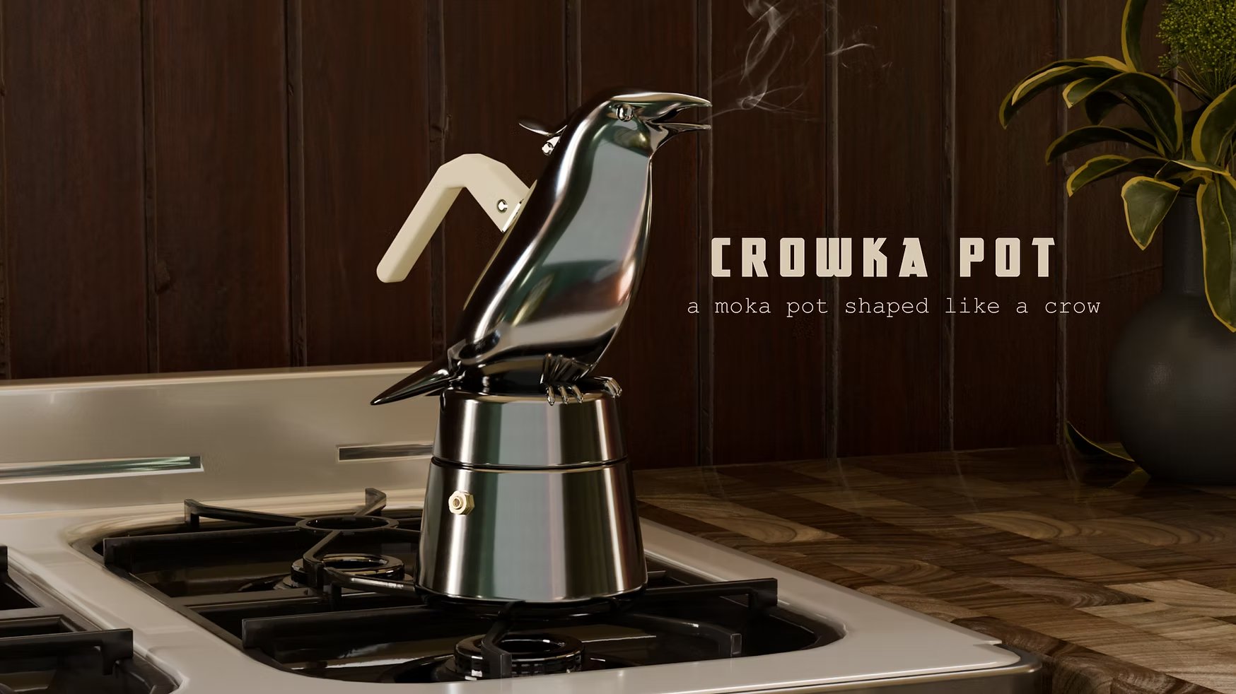 🔥Last Day 48% OFF - 🐦‍⬛ Crowka Pot: A Moka Pot Shaped Like a Crow ☕