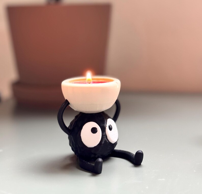 Cute Soot Sprite Candle Holder
