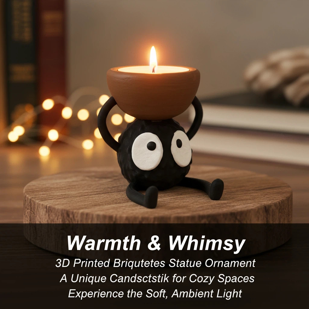 Cute Soot Sprite Candle Holder