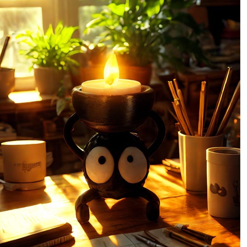 Cute Soot Sprite Candle Holder