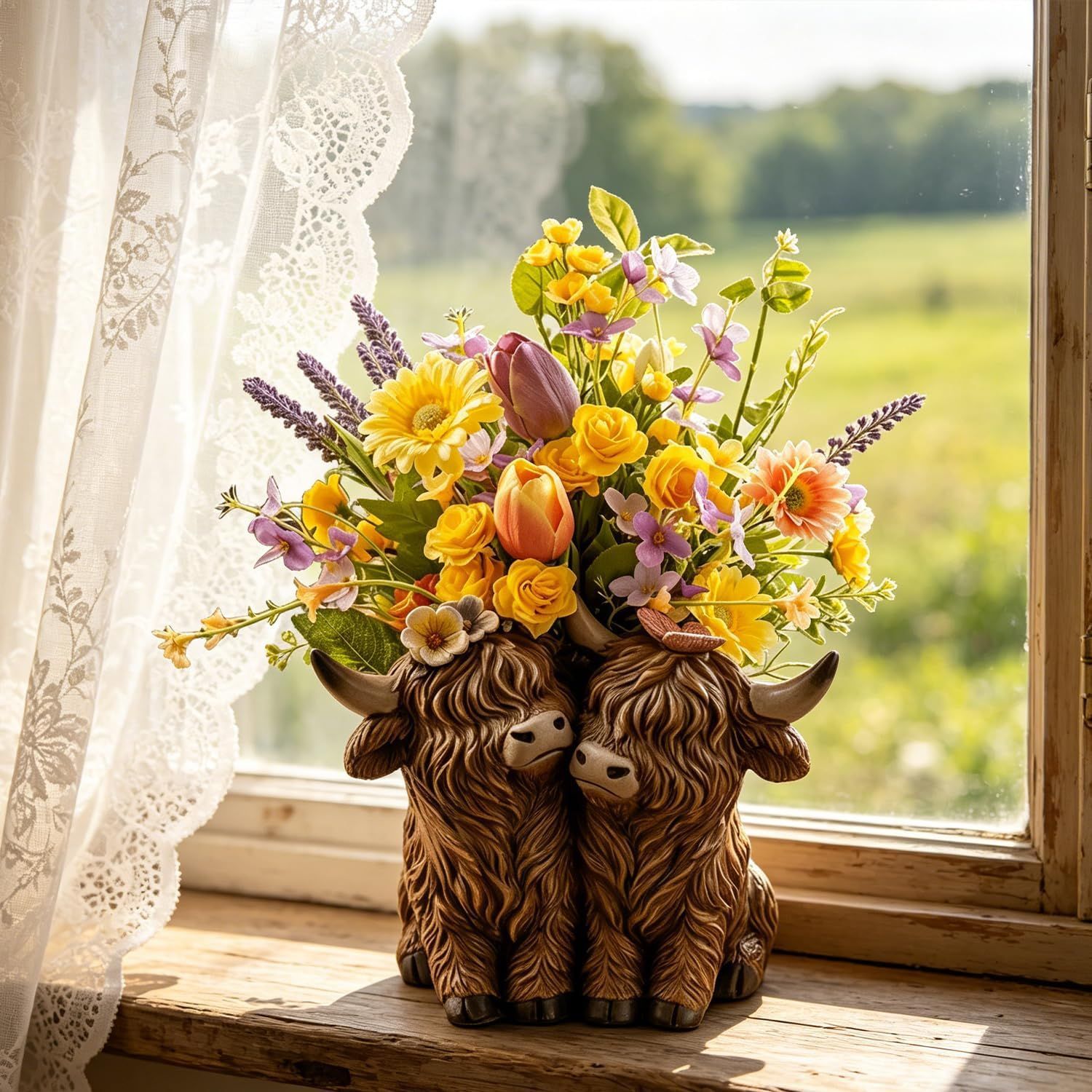 Highland Cow Flower Pot