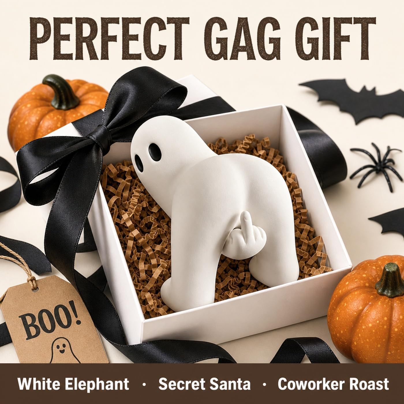 Funny Middle Finger Ghost Ornament