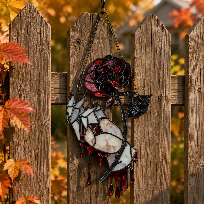 ✨Painted Skull and Spider Web Hanging Ornament
