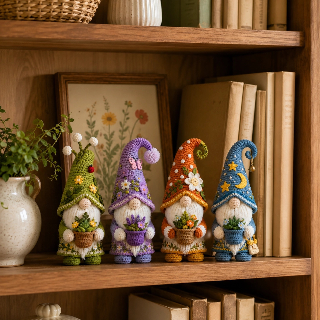Amigurumi Garden Gnomes with Flower Pots