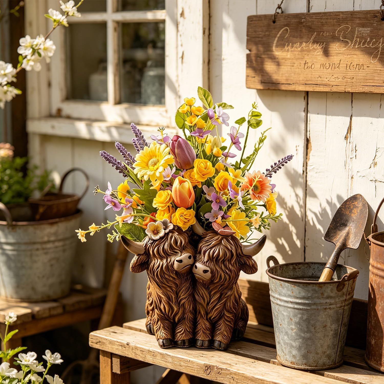 Highland Cow Flower Pot