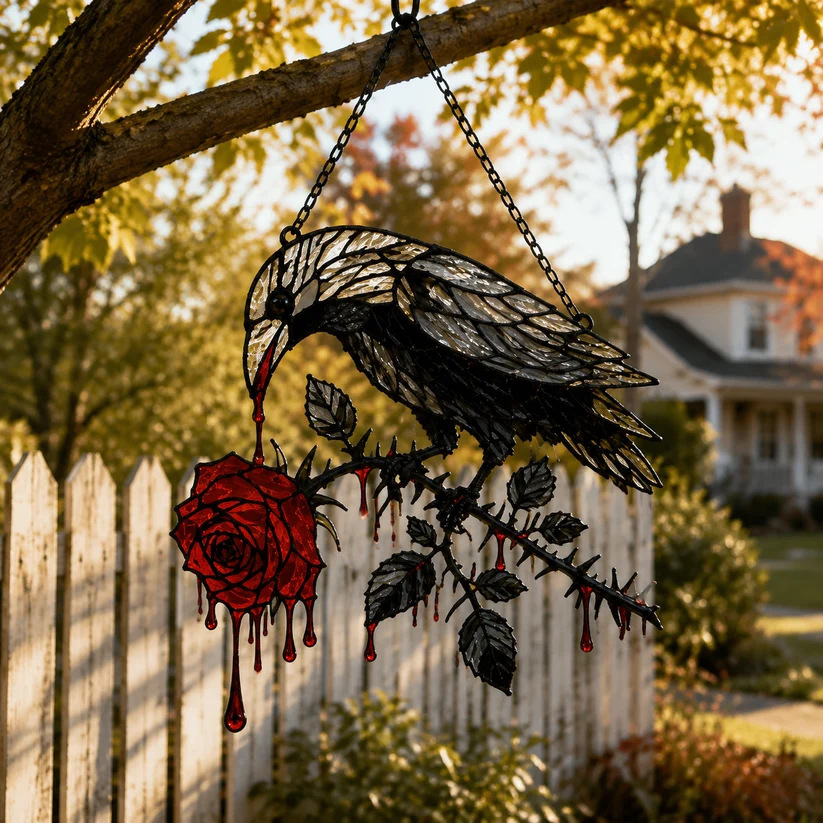 ✨Painted Skull and Spider Web Hanging Ornament