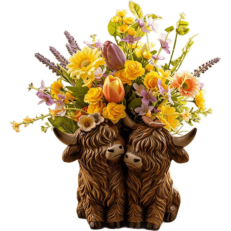 Highland Cow Flower Pot